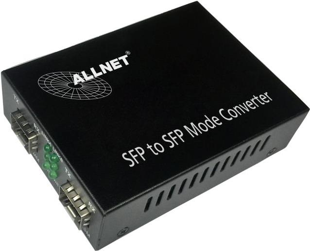 ALLNET 134409 1000Mbit/s Multi-Modus - Einzelmodus Schwarz Netzwerk Medienkonverter (ALL-MC108G-SFP-SFP) von Allnet