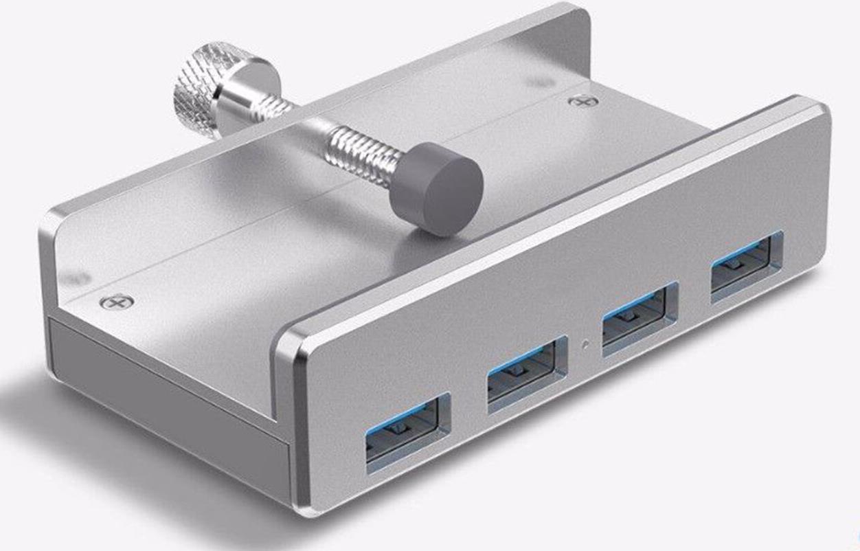 ALLNET ALL-USB3-HUB-4-CLIP Schnittstellen-Hub USB 3.2 Gen 1 (3.1 Gen 1) Type-A 5000 Mbit/s Silber (ALL-USB3-HUB-4-CLIP) von Allnet