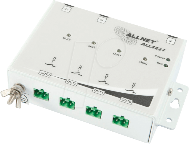 ALLNET ALL4427 - Relaismodul 4 Port 250V / 10A im Metall-Gehäuse ALL4427 von Allnet