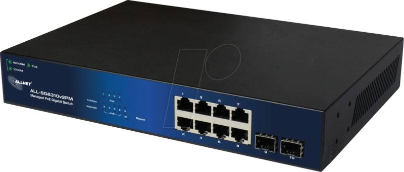 ALLNET ALL8310PM - Switch, 10-Port, Gigabit Ethernet, PoE+, SFP von Allnet