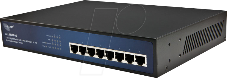 ALLNET ALL8808P - Switch, 8-Port, Gigabit Ethernet, PoE+ von Allnet