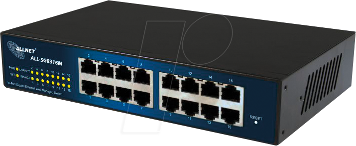 ALLNET ALLSG8316 - Switch, 16-Port, Gigabit Ethernet von Allnet