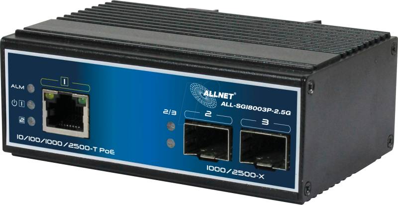 ALLNET ALLSGI800 - Switch, 3-Port, 2,5 Gigabit Ethernet, PoE+++, SFP von Allnet
