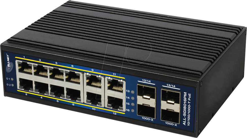 ALLNET ALLSGI801 - Switch, 16-Port, Gigabit Ethernet, PoE+, SFP von Allnet