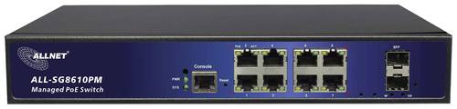 Allnet ALL-SG8610PM Netzwerk Switch 8 + 2 Port 10 / 100 / 1000MBit/s PoE-Funktion von Allnet