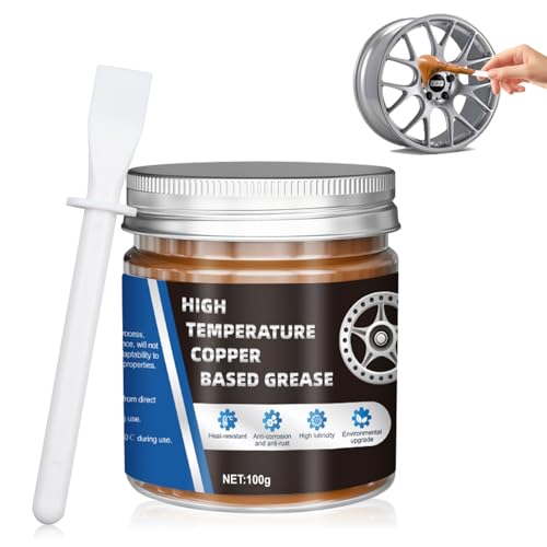 Allony Kupferpaste für Bremsen, Kupferpaste Reifenwechsel, Bremsenpaste, Radnabenpaste, Geeignet zum Korrosions und Rostschutz von Edelstahlschrauben, Bremsbelägen, Ventilen -100g von Allony