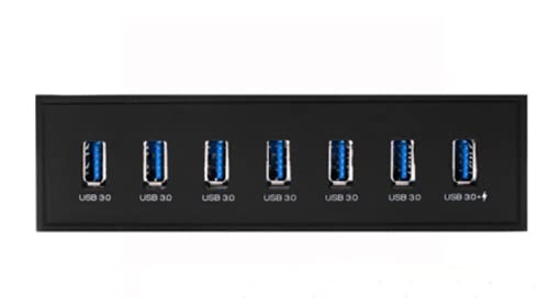 Allowish Optisches Laufwerk-Frontpanel, 19-polig, 7 Anschlüsse, USB 3.0 + 2.1 A, schnelles Aufladen des Handys, USB 3.0 HUB, Multi-USB-Splitter. von Allowish