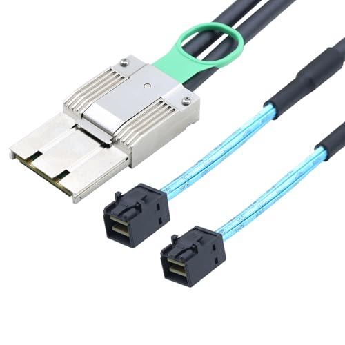 Zinklegierung Dual Express iPass Mini SAS HD SFF-8088 8X 68P I/O Stecker auf 2X Mini SAS HD SFF-8643 36P Stecker Active Assemblies Kabel (2 m) von Allowish