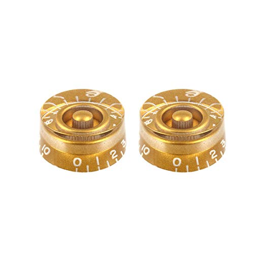 Allparts PK-0130-032 Speed Knöpfe (2 Stück) für Riffelachse gold von Allparts