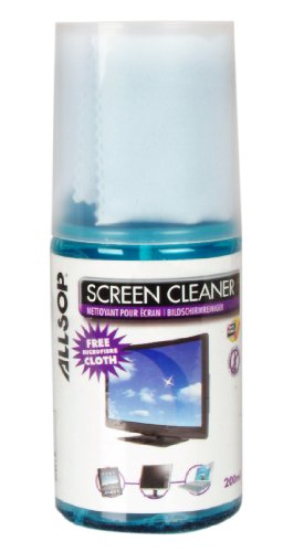 Allsop Screen Cleaner Bildschirm-Reinigungslösung und Mikrofasertuch (200ml) von Allsop