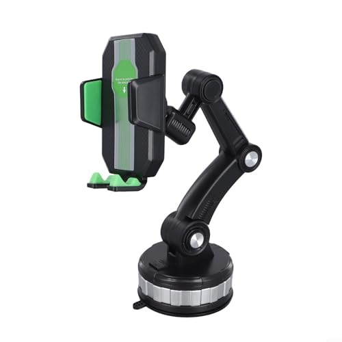 Allthingstore Leicht verstellbarer Windschutzscheiben-Handyständer, kompatibel mit verschiedenen Smartphone-Größen (Grün) von Allthingstore
