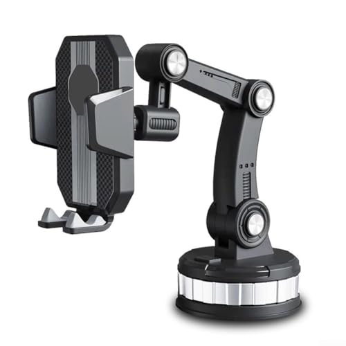 Allthingstore Leicht verstellbarer Windschutzscheiben-Handyständer, kompatibel mit verschiedenen Smartphone-Größen (Schwarz) von Allthingstore