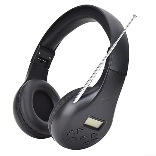 Allthingstore Reisebereite FM-Radio-Kopfhörer für mehrsprachige Umgebungen (schwarz) von Allthingstore