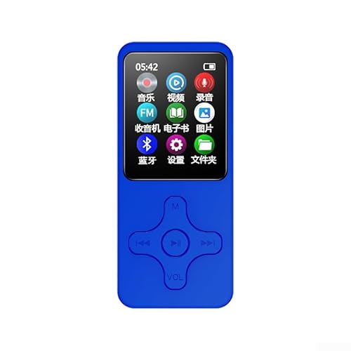 Blth Kompatibler Mini MP3 Player mit HiFi Musik, Tragbares Design, Multifunktionale Funktionen (16GB Blau) von Allthingstore