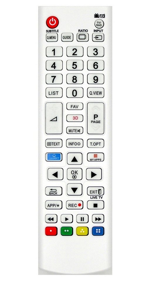 Alltro Ersatz Fernbedienung für LG AKB73715634 LCD LED 3D Smart TV Fernbedienung (Weiss) von Alltro