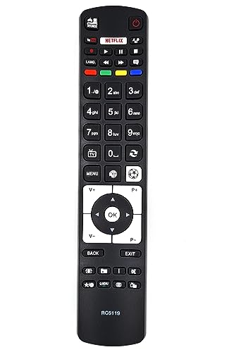 Ersatz Fernbedienung RC5119 for FINLUX | HITACHI | Kendo | Luxor | Polaroid | SALORA | TECHWOOD | Wellington | Smart TV DVD | Netflix & YouTube Ersatz Fernbedienung RC5119 for FINLUX | HITACHI | Kendo | Luxor | Polaroid | SALORA | TECHWOOD | Wellington | Smart TV DVD | Netflix & YouTube von Alltro