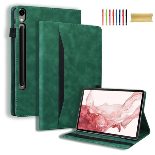 Allytechgroup Flip Case für Samsung Galaxy Tab S10 FE+ Plus 13.1 Zoll 5G 2025 SM-X620 X626B, Premium PU Leder Ständer Gummiband Fronttasche Schutzhülle Tablet Cover, Grün Allytechgroup Flip Case für Samsung Galaxy Tab S10 FE+ Plus 13.1 Zoll 5G 2025 SM-X620 X626B, Premium PU Leder Ständer Gummiband Fronttasche Schutzhülle Tablet Cover, Grün von Allytechgroup