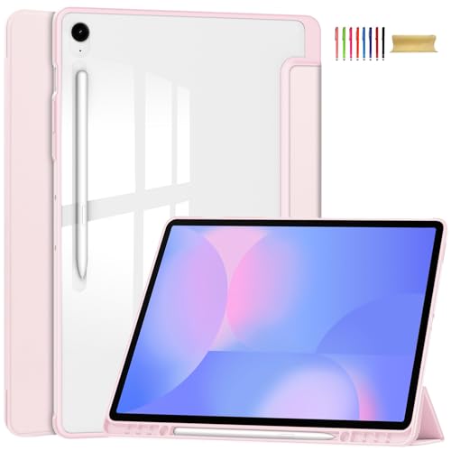 Allytechgroup Schutzhülle für Samsung Galaxy Tab S10 FE+ Plus 13,1 Zoll 2025, PU-Leder, Auto Sleep Wake Trifold Ständer mit klarer Rückabdeckung, stoßfeste Tablet-Hülle mit S-Stifthalter, Rosa Allytechgroup Schutzhülle für Samsung Galaxy Tab S10 FE+ Plus 13,1 Zoll 2025, PU-Leder, Auto Sleep Wake Trifold Ständer mit klarer Rückabdeckung, stoßfeste Tablet-Hülle mit S-Stifthalter, Rosa von Allytechgroup