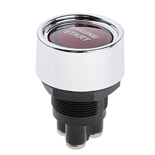 Almencla 12V 50A Universal KFZ Auto Motor Startknopf Druckschalter Zündschalter (Rot LED) von Almencla