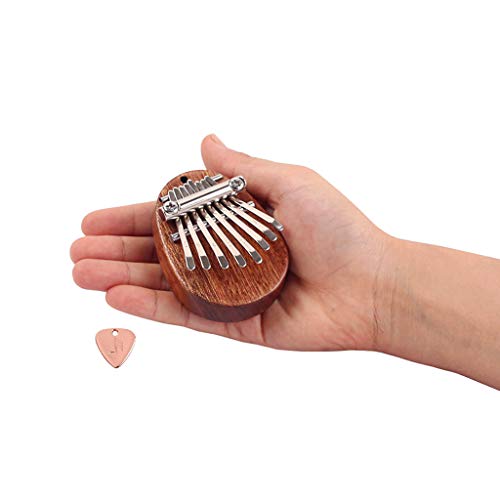 Alnicov 8 Key Mini Kalimba Hochwertiges Holz Mahagoni Finger Daumen Klavier Musical Gutes Zubehör Anhänger Geschenk von Alnicov