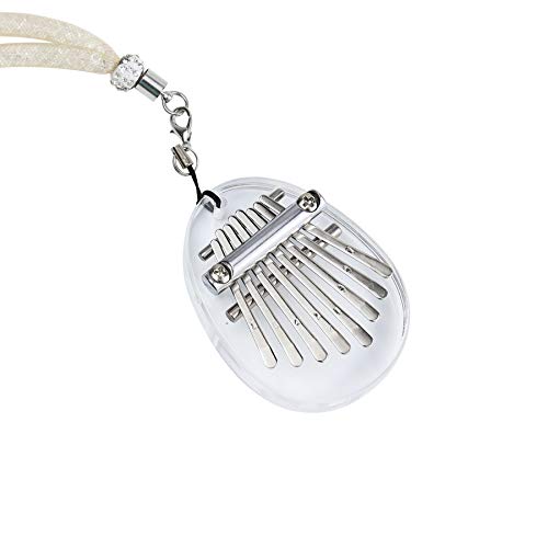 Alnicov 8 Tasten Kalimba Daumen Klavier, Super MiNi Transparent Acryl Finger Piano mit Lanyard Geeignet für Anfänger in Geburtstag Weihnachten und anderen Anlässen (ovale Form) von Alnicov