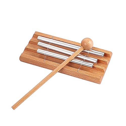 Alnicov Chime Gong Glockenspiel Chime Stick Drum Percussion Instrumente mit drei Tönen,inklusive Holzhammer für Yoga,Meditation,Früherziehung Musical von Alnicov