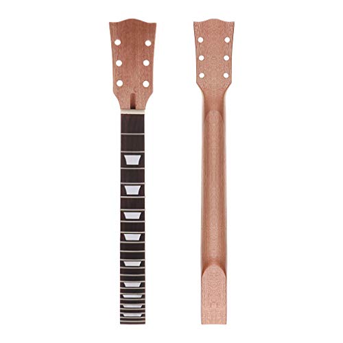 Alnicov E-Gitarrenhals DIY für Gibson LP Gitarren Teile Ersatz 22 Bünde Mahagoni Hals Palisander Griffbrett mit weißen Trapez-Punkten Inlay Natur von Alnicov