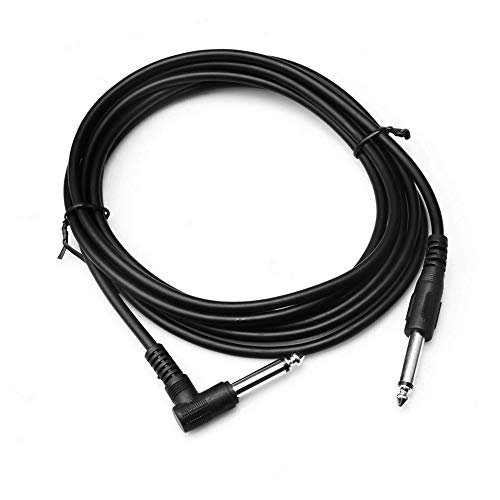 Alnicov 6.35mm Gitarrenkabel rechtwinklig 1/4 Zoll Gitarreninstrument Verstärker Kabel 3 m für E-Gitarre, Bass, elektrische Mandoline, Single schwarz von Alnicov