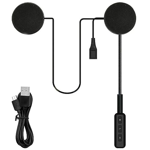 Alnicov Motorradhelm-Funkkopfhörer, All-in-One-Funkkopfhörer mit Bluetooth 5.0+EDR, Schwarz, Over-Ear, für Motorradfahren, 8 Stunden Akkulaufzeit, 30 Meter Reichweite, ABS Material von Alnicov