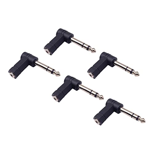 Alnicov STÜCKE 6,35 mm rechtwinkliger Adapter 6,35 mm Stecker auf 3,5 mm Buchse 90 Grad Stereo Kopfhörer Audio Adapter Konverter von Alnicov