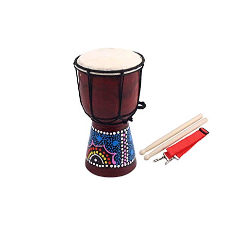 Alnicov Traditionelles Musikinstrument, 10,2 cm lang, afrikanisches Djembe-Trommel aus Ziegenhaut von Alnicov