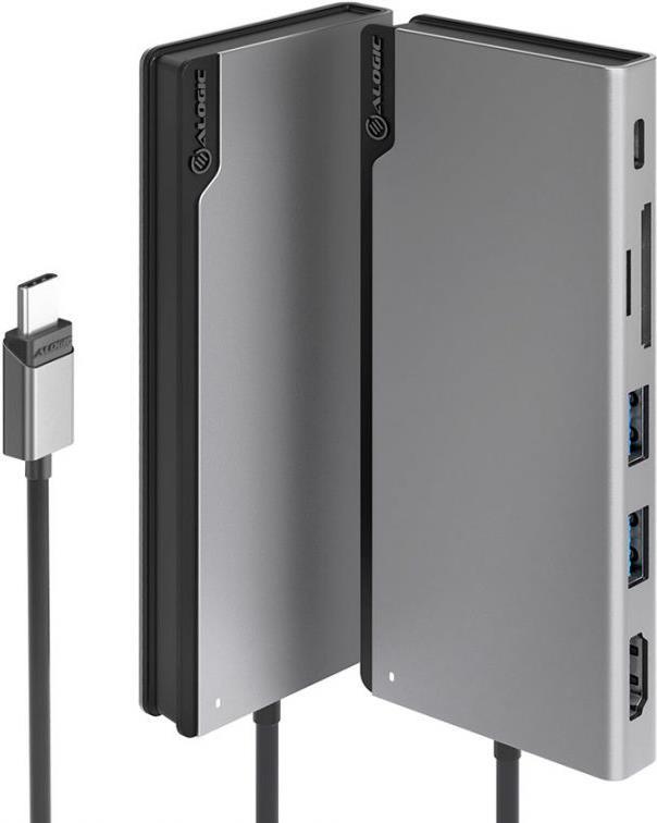 ALOGIC ULDUNIV2-SGR Notebook-Dockingstation & Portreplikator Kabelgebunden USB 3.2 Gen 1 (3.1 Gen 1) Type-C Grau (ULDUNIV2-SGR) von Alogic