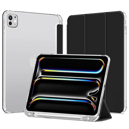 Alogy Hülle für iPad Pro 11" 2024 Smart Cover Automatik Weck/Sleeping Book Cover Stifthalter Transparent Rückseite Slim Case mit Ständer für iPad Pro 11 Farblos Schwarz Alogy Hülle für iPad Pro 11" 2024 Smart Cover Automatik Weck/Sleeping Book Cover Stifthalter Transparent Rückseite Slim Case mit Ständer für iPad Pro 11 Farblos Schwarz von Alogy