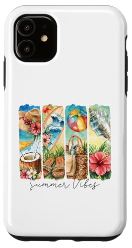 Bunte Sommer Strand Hibiskus Surfbrett Muscheln Frauen Reisen Hülle für iPhone 11 von Aloha Hawaii Hawaiian Island Vacation Beach Lover