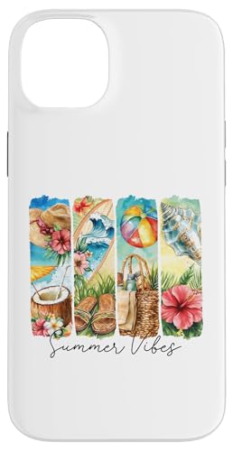 Bunte Sommer Strand Hibiskus Surfbrett Muscheln Frauen Reisen Hülle für iPhone 14 Plus von Aloha Hawaii Hawaiian Island Vacation Beach Lover