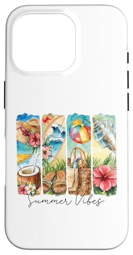 Bunte Sommer Strand Hibiskus Surfbrett Muscheln Frauen Reisen Hülle für iPhone 16 Pro von Aloha Hawaii Hawaiian Island Vacation Beach Lover