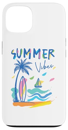 Bunte Summer Vibes Surfbrett Palme und Segelboot Kunst Hülle für iPhone 13 Bunte Summer Vibes Surfbrett Palme und Segelboot Kunst Hülle für iPhone 13 von Aloha Hawaii Hawaiian Island Vacation Beach Lover