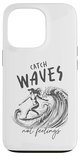 „Catch Waves Not Feelings“ Surf Girl Ocean Wave Retro-Strand Hülle für iPhone 13 Pro von Aloha Hawaii Hawaiian Island Vacation Beach Lover