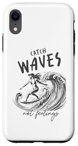 „Catch Waves Not Feelings“ Surf Girl Ocean Wave Retro-Strand Hülle für iPhone XR von Aloha Hawaii Hawaiian Island Vacation Beach Lover