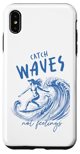 „Catch Waves Not Feelings“ Surf Girl Ocean Wave Retro-Strand Hülle für iPhone XS Max von Aloha Hawaii Hawaiian Island Vacation Beach Lover