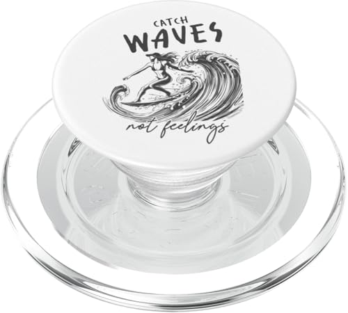 „Catch Waves Not Feelings“ Surf Girl Ocean Wave Retro-Strand PopSockets PopGrip für MagSafe von Aloha Hawaii Hawaiian Island Vacation Beach Lover