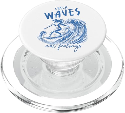 „Catch Waves Not Feelings“ Surf Girl Ocean Wave Retro-Strand PopSockets PopGrip für MagSafe von Aloha Hawaii Hawaiian Island Vacation Beach Lover