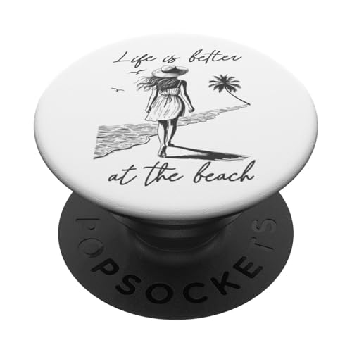 Das Leben ist besser am Strand Retro-Frauen-Küstenurlaub PopSockets Klebender PopGrip von Aloha Hawaii Hawaiian Island Vacation Beach Lover