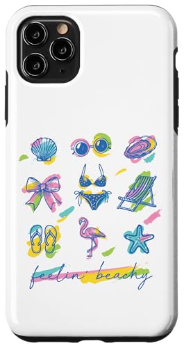 "Feelin' Beachy" Retro Flamingo Bikini Seestern Sonnenbrille Hülle für iPhone 11 Pro Max von Aloha Hawaii Hawaiian Island Vacation Beach Lover