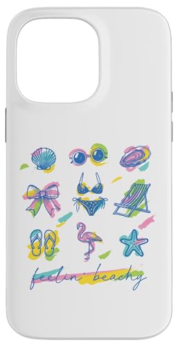 "Feelin' Beachy" Retro Flamingo Bikini Seestern Sonnenbrille Hülle für iPhone 14 Pro Max von Aloha Hawaii Hawaiian Island Vacation Beach Lover