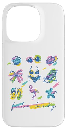 "Feelin' Beachy" Retro Flamingo Bikini Seestern Sonnenbrille Hülle für iPhone 14 Pro von Aloha Hawaii Hawaiian Island Vacation Beach Lover