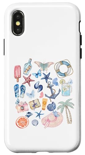 Niedlicher Küsten-Sommer-Ästhetischer Anker Palme Schmetterlinge Strand Hülle für iPhone X/XS von Aloha Hawaii Hawaiian Island Vacation Beach Lover