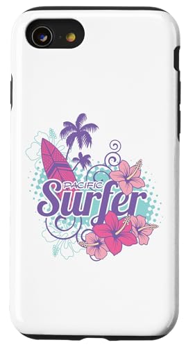 Retro Pacific Surfer Girl Tropical Surfboard Blumen Surfen Hülle für iPhone SE (2020) / 7 / 8 von Aloha Hawaii Hawaiian Island Vacation Beach Lover
