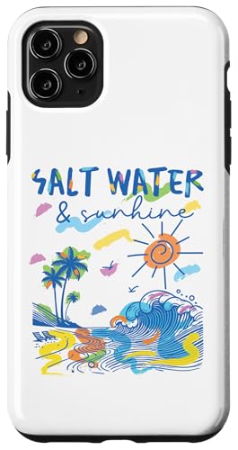 Salzwasser und Sonnenschein Retro Beach Wave Palme Sommer Hülle für iPhone 11 Pro Max von Aloha Hawaii Hawaiian Island Vacation Beach Lover