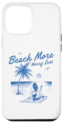 Strandmädchen im Retro-Stil bei Sonnenuntergang, entspannt sich unter einer Palme Hülle für iPhone 12 Pro Max von Aloha Hawaii Hawaiian Island Vacation Beach Lover
